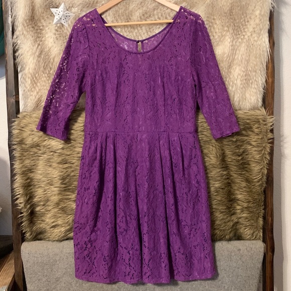 Betsey Johnson Purple Plum Lace Dress - Picture 2 of 5